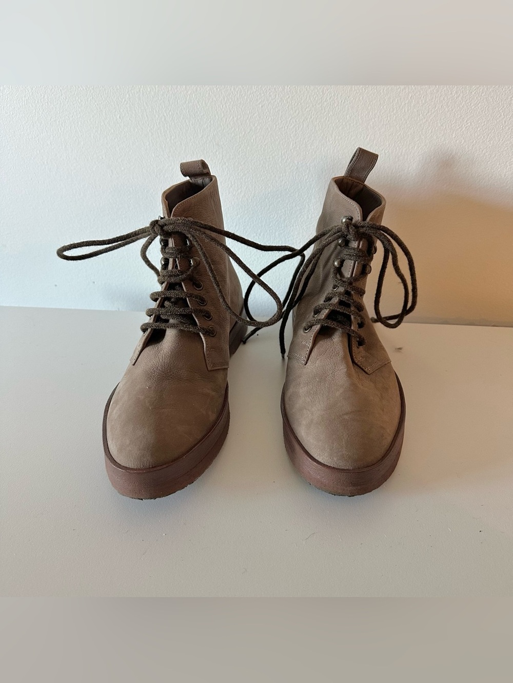 Jenni Kayne Ankle Boots Canyon Brown Suede Crepe Sole 39 US 8.5/9 Nubuck Chukka